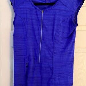 Royal Blue Zip-Front Athletic Top